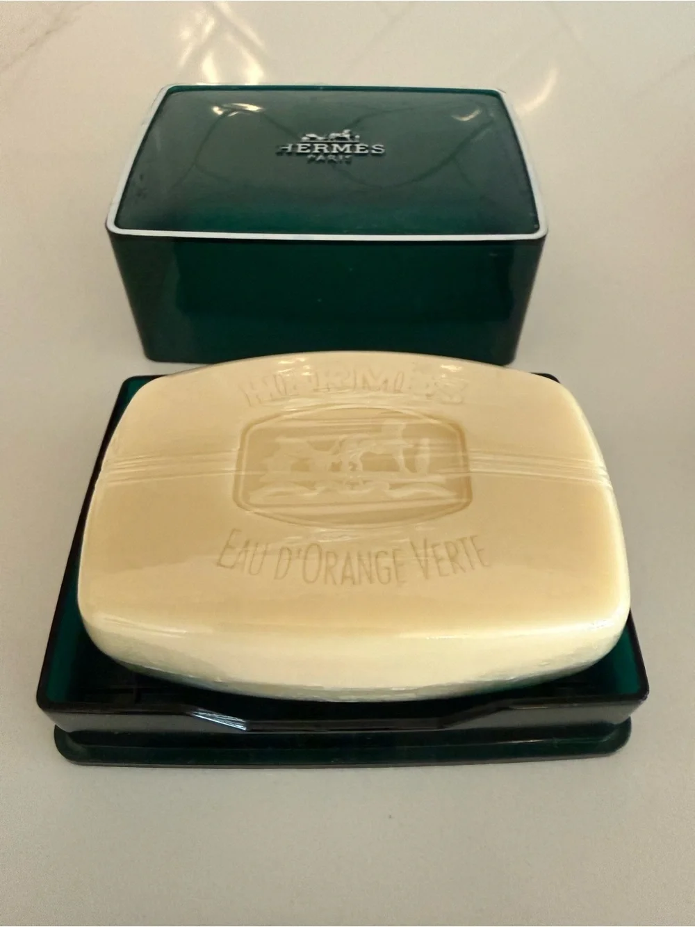 Hermès Green & Cream Eau d’Orange Verte Soap Set
